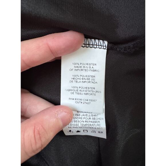 Bebe Dress 3X Black Slip Midi Cowl Neck Satin Style Plus Size Made in USA NWT - Picture 12 of 14